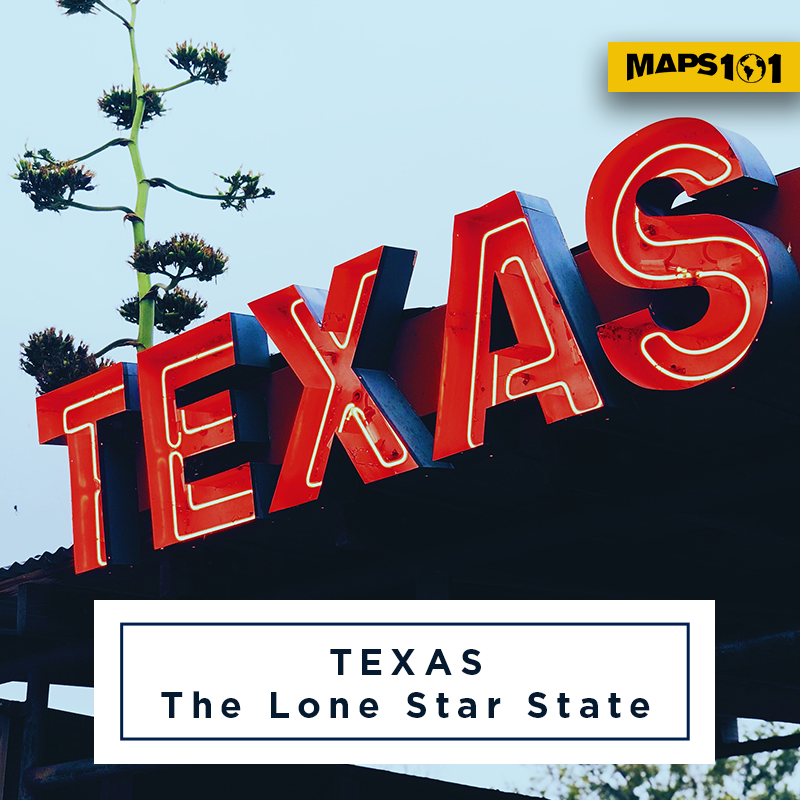 Texas-The-Lone-Star-State Map Geek