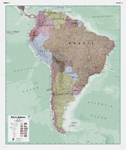 Executive South America , Political Wall Map