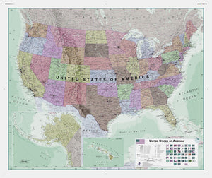 Executive USA Wall Map