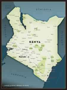 Kenya Executive Style Wall Map