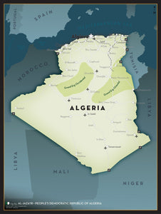 Algeria Executive Style Wall Map
