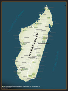 Madagascar Executive Style Wall Map