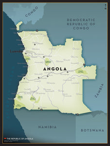 Angola Executive Style Wall Map