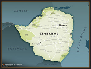 Zimbabwe Executive Wall Map