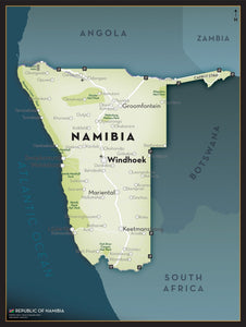 Namibia Executive Style Wall Map
