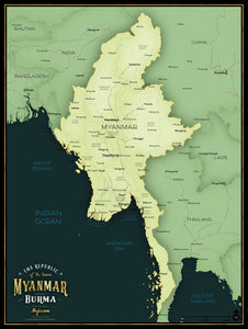 The Union of Myanmar Limited Edition Map