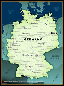 Germany Executive Style Wall Map