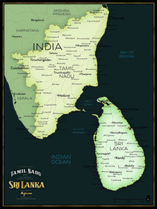 Sri Lanka and Tamil Nadu Limited Edition Map