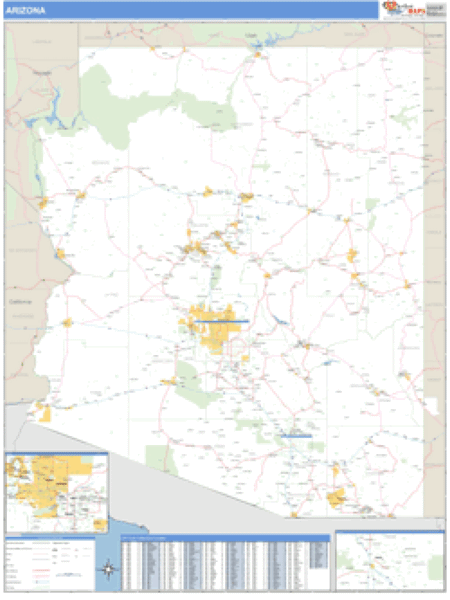 Arizona ZIP Code Wall Map Market Maps (IDI)