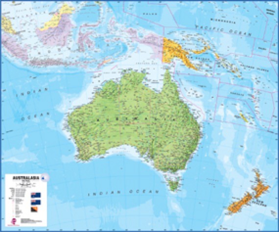 Australasia Wall Map Eastview