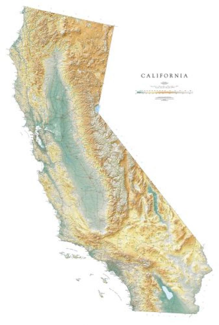 Cover of California Physical Small Wall Map by Raven Maps 