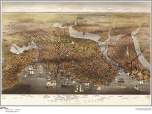Boston Antique Wall Map