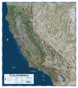 California Satellite Wall Map