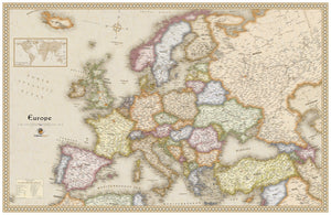 Antique Style Europe Wall Map