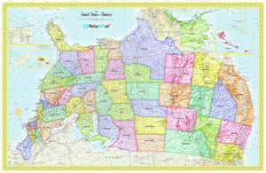 Upside Down USA Wall Map