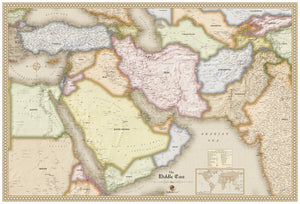 Antique Style Middle East Wall Map