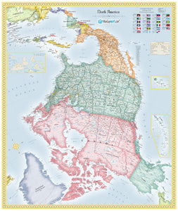 Upside Down North America Wall Map