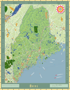 Maine Exposition Wall Map