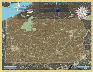 Pennsylvania Deco Wall Map