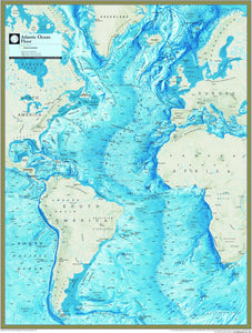 National Geographic Atlantic Ocean Floor Wall Map