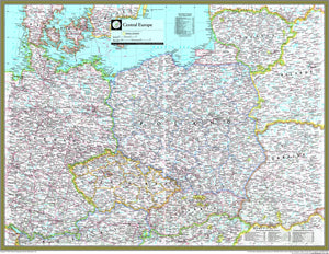 National Geographic Central Europe Wall Map