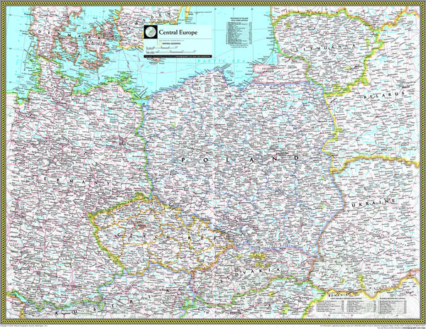 National Geographic Central Europe Wall Map Maps.com