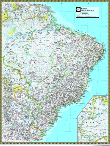 National Geographic Eastern South America Wall Map Maps.com