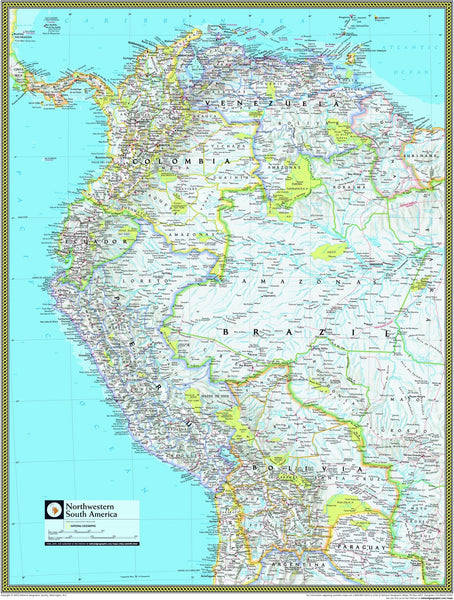 National Geographic Northwestern South America Wall Map Maps.com