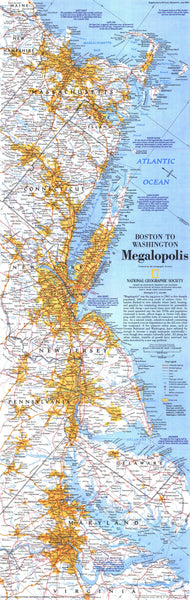 Boston To Washington Megalopolis Map Maps.com