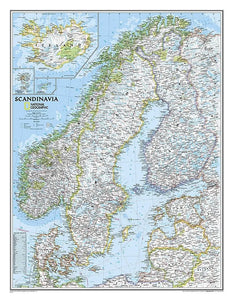 National Geographic Scandinavia with Iceland Wall Map - 23.5