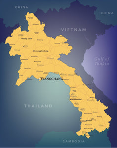 Laos Wall Map