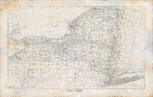 Rustic New York Wall Map