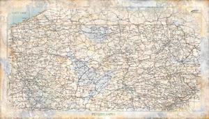 Rustic Pennsylvania Wall Map