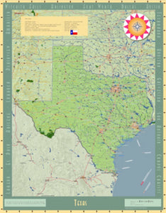 Texas Exposition Wall Map