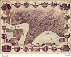Winnipeg Antique Wall Map