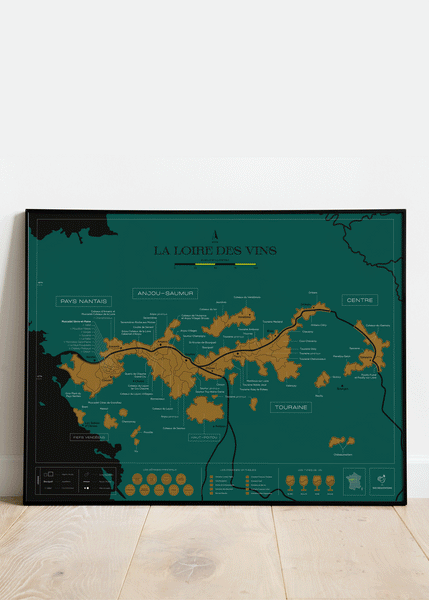 Scratch-Off Wine Map - Loire Valley (La Loire des Vins) 1020 Dégustations