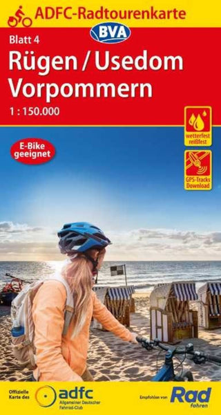 Rügen / Vorpommern Germany Cycling Map sheet 4 Allgemeiner Deutscher Fahrrad-Club
