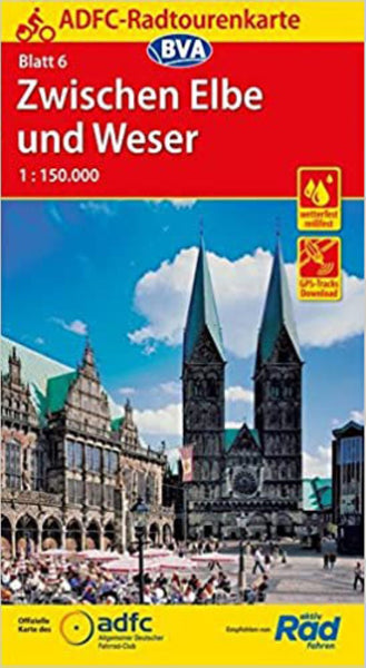 Zwischen Elbe und Weser Germany Cycling Map sheet 6 Allgemeiner Deutscher Fahrrad-Club