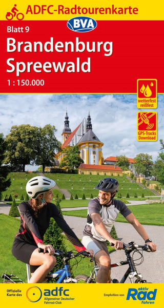 Brandenburg / Spreewald Germany Cycling Map sheet 9 Allgemeiner Deutscher Fahrrad-Club
