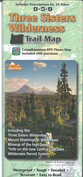 Three Sisters Wilderness Trail Map Adventure Maps