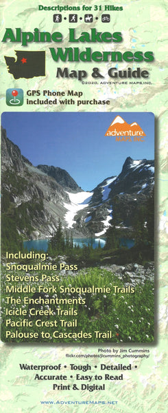 Alpine Lakes Wilderness Map & Guide Adventure Maps