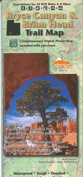 Bryce Canyon & Brian Head trail map Adventure Maps