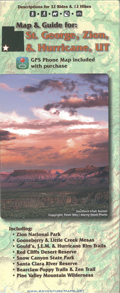 St. George, Hurricane, and Zion National Park, Utah, Trail Map and Guide Adventure Maps