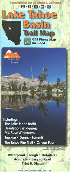 Lake Tahoe Basin Trail Map Adventure Maps