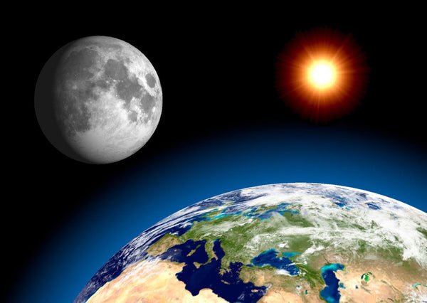 Earth, Moon, and Sun 3D Greeting Card Authentic Cards