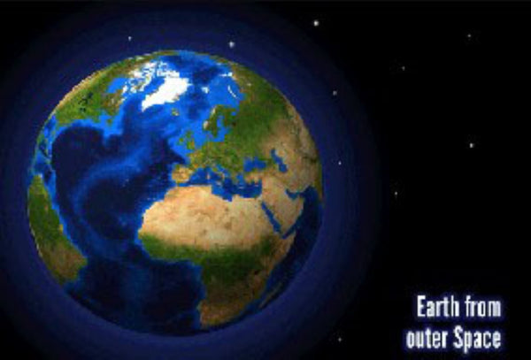 The Earth from Outer Space 3D Postcard Authentic Cards