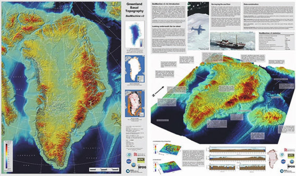 Greenland Basal Topography Map British Antarctic Survey