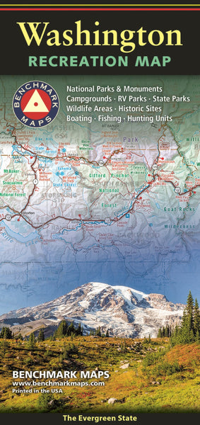 Washington Recreation Map, The Evergreen State Benchmark Maps
