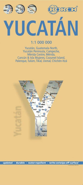 Yucatan Peninsula, Mexico Waterproof Travel Map Borch GmbH.