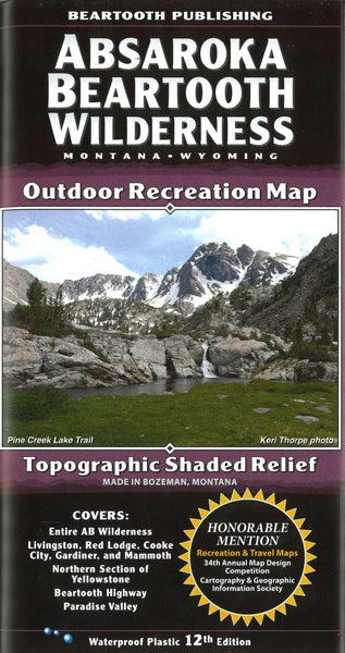 Absaroka Beartooth Wilderness, Montana and Wyoming Outdoor Recreation Map Beartooth Publishing